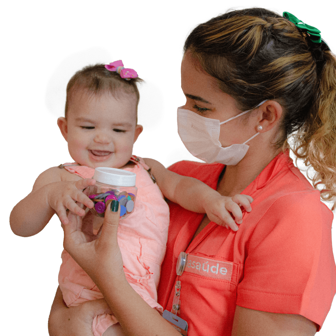 Vacinadora com bebê